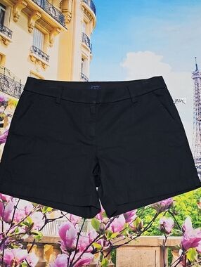 J. Crew Black Chino Flat Front Shorts Size 12 New